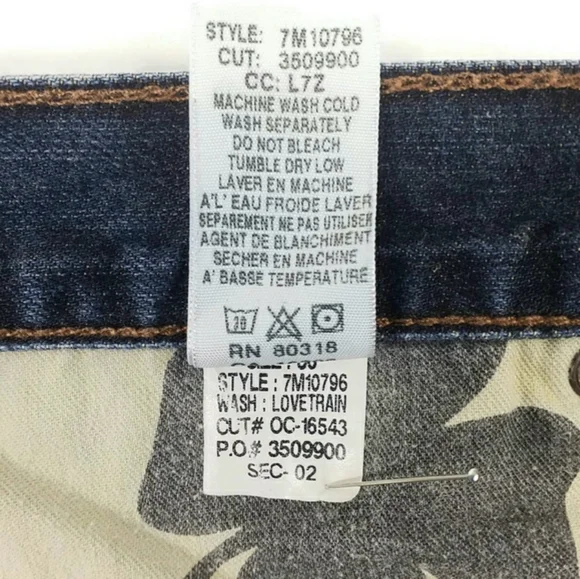 Lucky Brand 181 Dark LoveTrain Wash Relaxed Straight Leg Denim Jeans Men 36x32.5